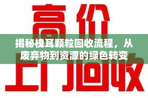 揭阳揭秘槐耳颗粒回收流程，从废弃物到资源的绿色转变